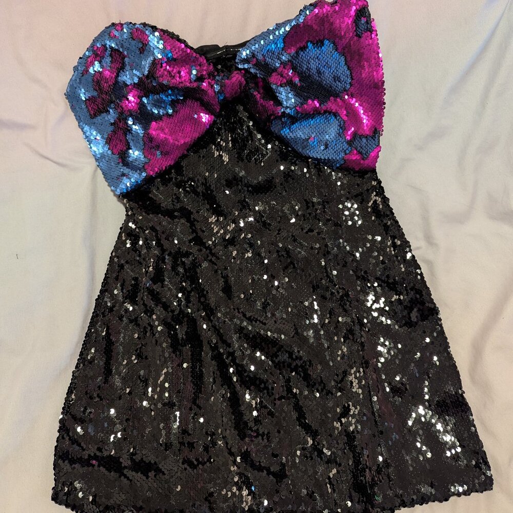 Nasty Gal Strapless Sequin Bodycon Mini Dress